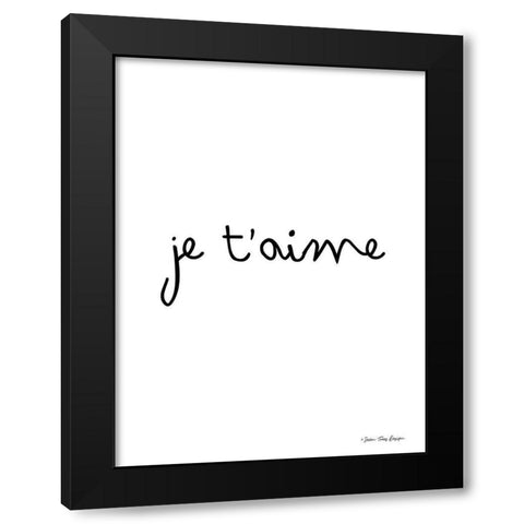 Je Taime Black Modern Wood Framed Art Print by Seven Trees Design