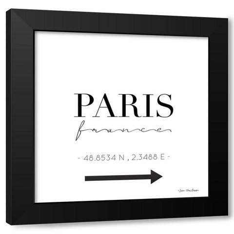 Paris Sign Black Modern Wood Framed Art Print by Seven Trees Design