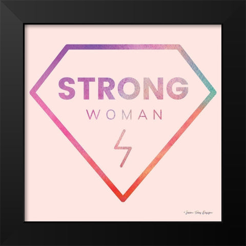 Strong Woman Black Modern Wood Framed Art Print by Seven Trees Design