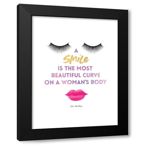 A Smile Black Modern Wood Framed Art Print with Double Matting by Seven Trees Design