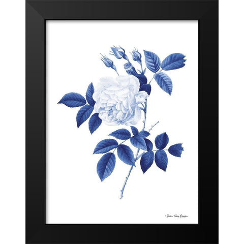 Blue Botanical II Black Modern Wood Framed Art Print by Seven Trees Design