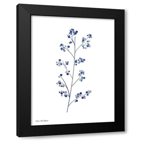 Blue Plant I Black Modern Wood Framed Art Print with Double Matting by Seven Trees Design