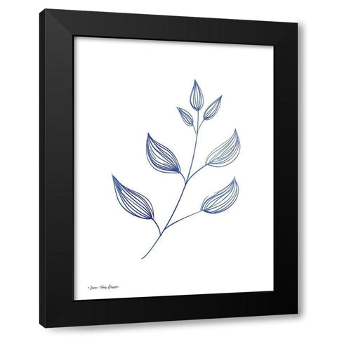Blue Plant II Black Modern Wood Framed Art Print by Seven Trees Design