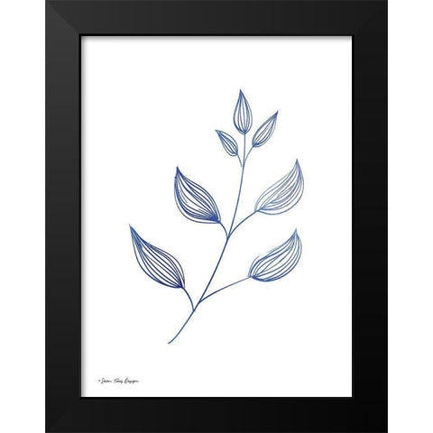 Blue Plant II Black Modern Wood Framed Art Print by Seven Trees Design