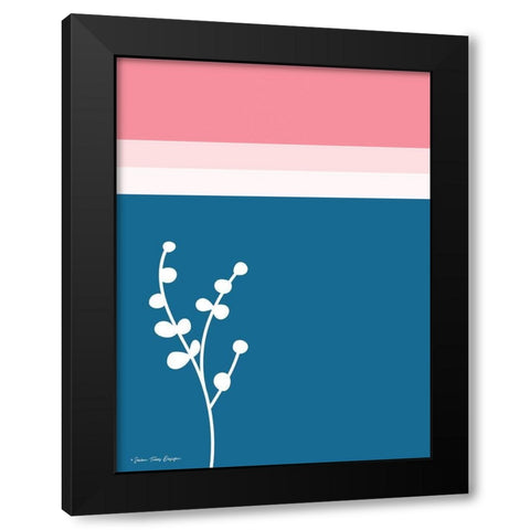 The Plant and the Lines I Black Modern Wood Framed Art Print with Double Matting by Seven Trees Design