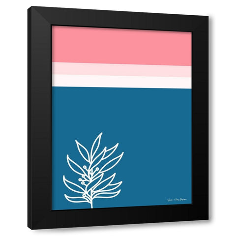 The Plant and the Lines II Black Modern Wood Framed Art Print by Seven Trees Design
