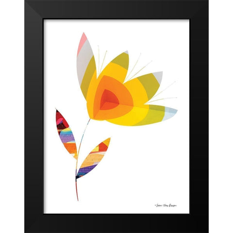 Street Art Flower I Black Modern Wood Framed Art Print by Seven Trees Design