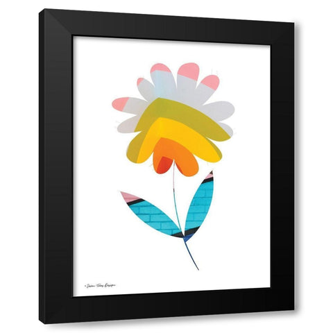 Street Art Flower II Black Modern Wood Framed Art Print by Seven Trees Design