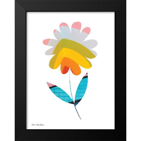 Street Art Flower II Black Modern Wood Framed Art Print by Seven Trees Design
