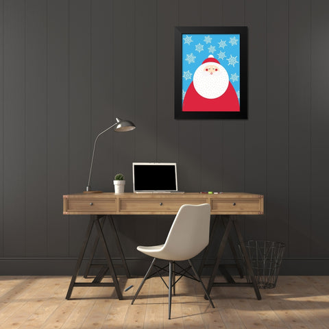 Snowflake Santa Claus Black Modern Wood Framed Art Print by Seven Trees Design
