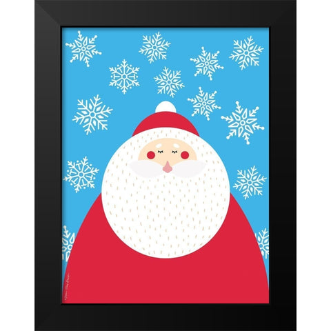 Snowflake Santa Claus Black Modern Wood Framed Art Print by Seven Trees Design