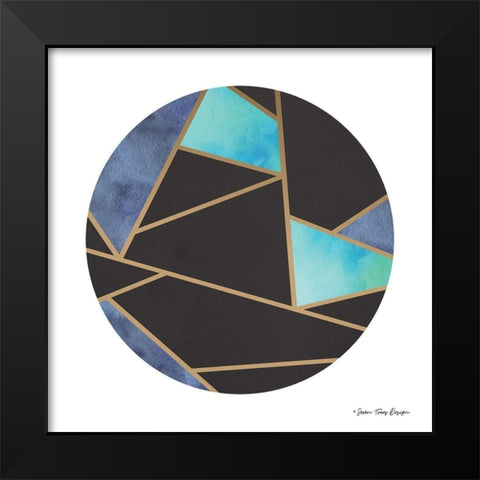 Abstract Circles II Black Modern Wood Framed Art Print by Seven Trees Design
