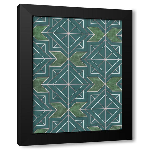 Art Deco I Black Modern Wood Framed Art Print with Double Matting by Seven Trees Design