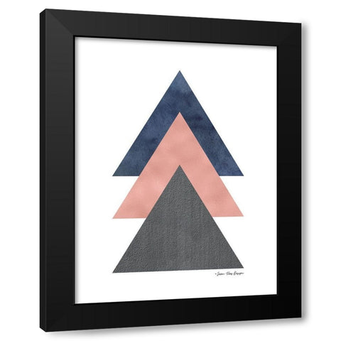 Triangles I Black Modern Wood Framed Art Print by Seven Trees Design