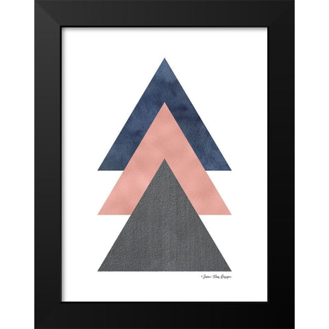 Triangles I Black Modern Wood Framed Art Print by Seven Trees Design