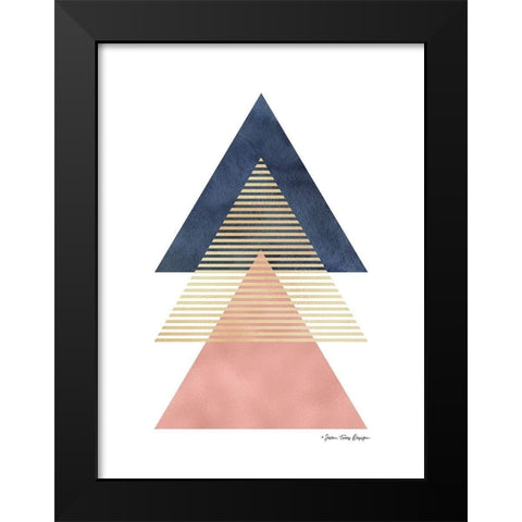 Triangles II Black Modern Wood Framed Art Print by Seven Trees Design
