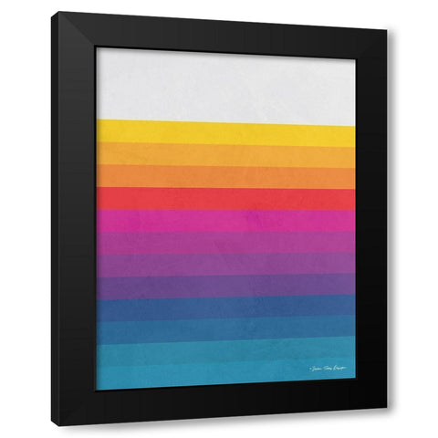 Vintage Retro Lines I Black Modern Wood Framed Art Print by Seven Trees Design