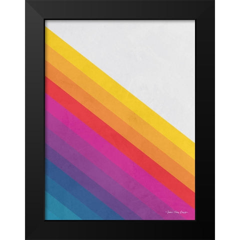 Vintage Retro Lines II Black Modern Wood Framed Art Print by Seven Trees Design