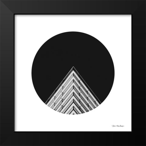 Triangular Architecture Black Modern Wood Framed Art Print by Seven Trees Design