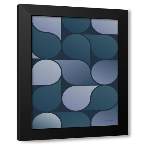 Geometric Loop Black Modern Wood Framed Art Print with Double Matting by Seven Trees Design