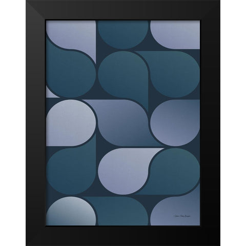 Geometric Loop Black Modern Wood Framed Art Print by Seven Trees Design