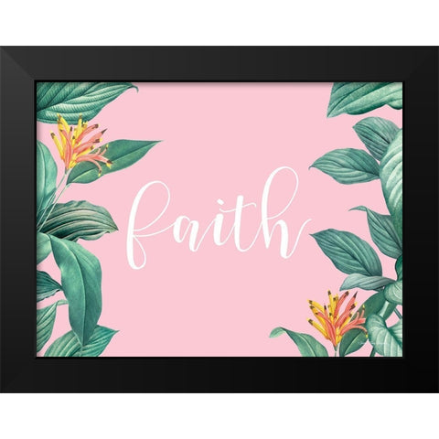 Pink Faith Black Modern Wood Framed Art Print by Seven Trees Design