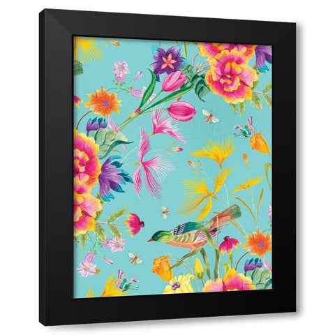 Spring Joy Black Modern Wood Framed Art Print with Double Matting by Seven Trees Design