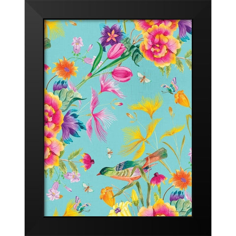 Spring Joy Black Modern Wood Framed Art Print by Seven Trees Design