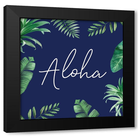 Aloha Black Modern Wood Framed Art Print with Double Matting by Seven Trees Design