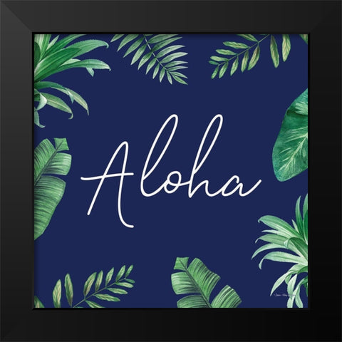 Aloha Black Modern Wood Framed Art Print by Seven Trees Design
