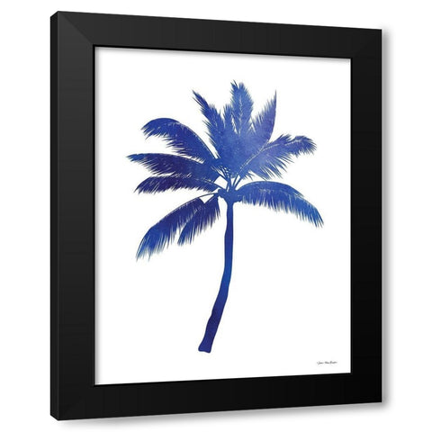Blue Palm Tree III Black Modern Wood Framed Art Print by Seven Trees Design