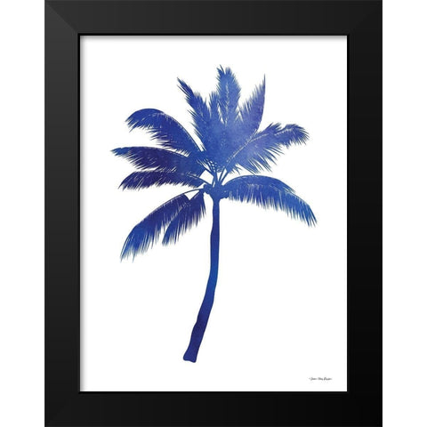 Blue Palm Tree III Black Modern Wood Framed Art Print by Seven Trees Design