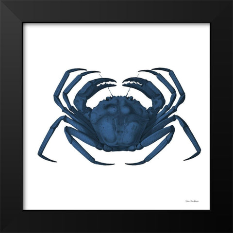 Blue Sea Life I Black Modern Wood Framed Art Print by Seven Trees Design