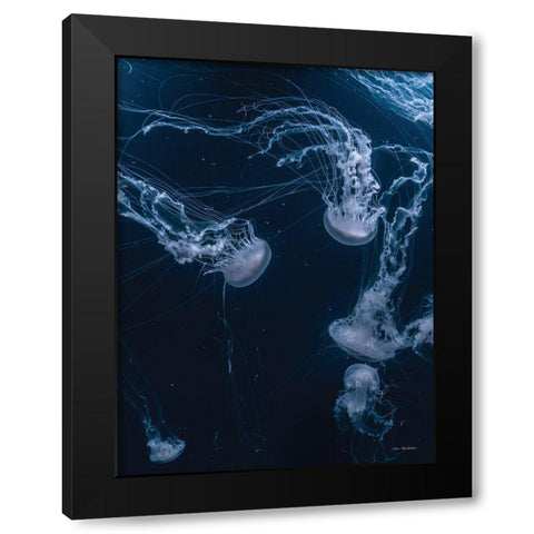 Deep Ocean Black Modern Wood Framed Art Print with Double Matting by Seven Trees Design