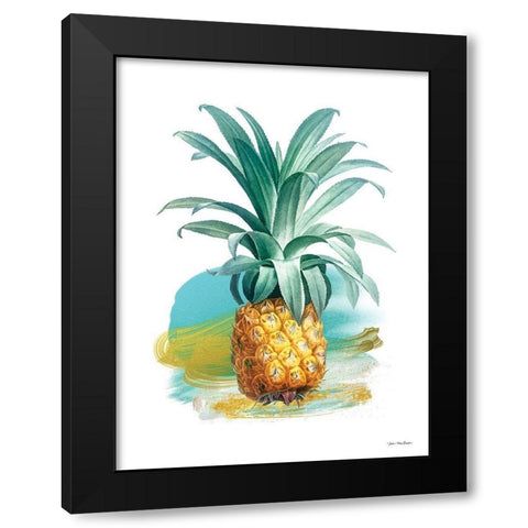 Pineapple II Black Modern Wood Framed Art Print by Seven Trees Design