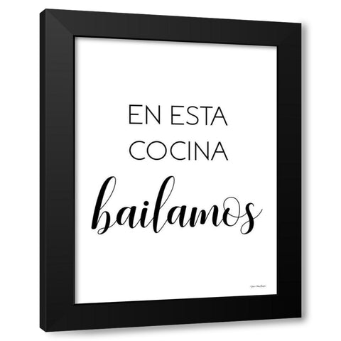 Spanish This Kitchen We Dance Black Modern Wood Framed Art Print with Double Matting by Stellar Design Studio