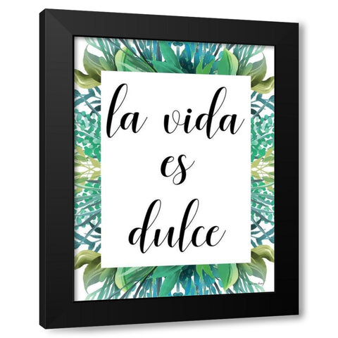 Spanish Life is Sweet Black Modern Wood Framed Art Print with Double Matting by Stellar Design Studio