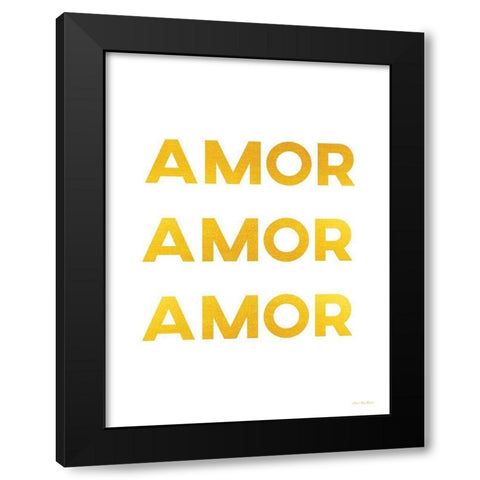 Spanish Love Love Love Black Modern Wood Framed Art Print with Double Matting by Stellar Design Studio