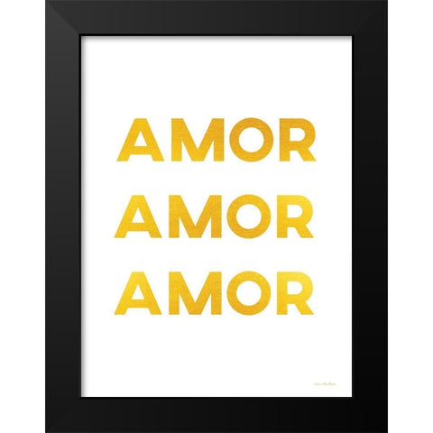 Spanish Love Love Love Black Modern Wood Framed Art Print by Stellar Design Studio