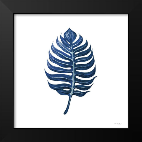 Watercolor Blue Leaf I Black Modern Wood Framed Art Print by Seven Trees  Design