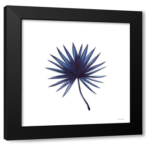 Watercolor Blue Leaf II Black Modern Wood Framed Art Print by Seven Trees  Design