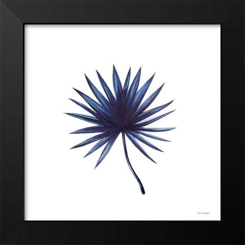 Watercolor Blue Leaf II Black Modern Wood Framed Art Print by Seven Trees  Design