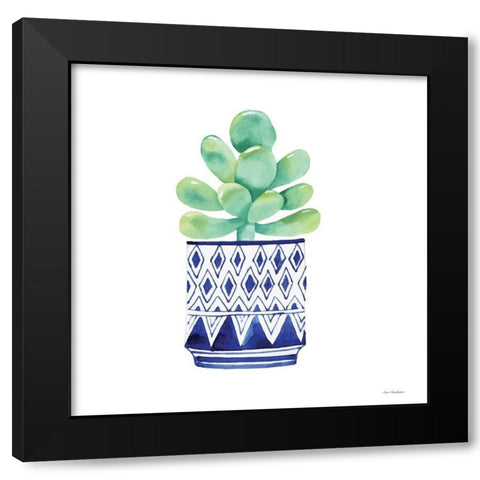 The Cacti Black Modern Wood Framed Art Print with Double Matting by Seven Trees  Design