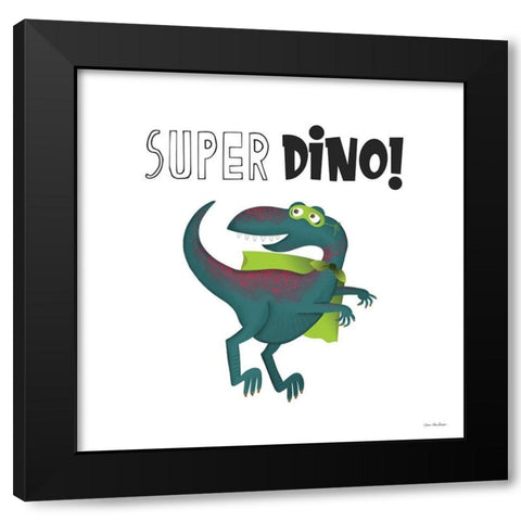 Super Dino Black Modern Wood Framed Art Print by Seven Trees Design