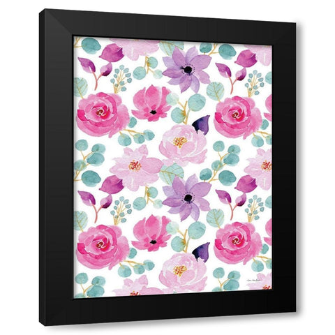 Sweet Flora Black Modern Wood Framed Art Print with Double Matting by Seven Trees Design