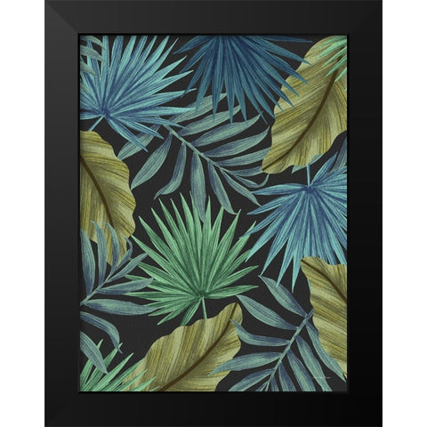 Tropical Leaves I Black Modern Wood Framed Art Print by Seven Trees Design
