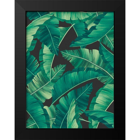 Tropical Leaves II Black Modern Wood Framed Art Print by Seven Trees Design