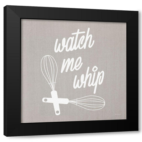 Watch Me Whip Black Modern Wood Framed Art Print with Double Matting by Stellar Design Studio