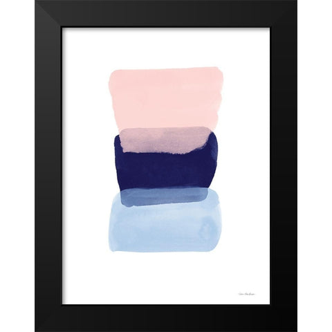 Color Strokes Black Modern Wood Framed Art Print by Seven Trees Design