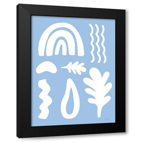 Happy Shapes Black Modern Wood Framed Art Print by Seven Trees Design
